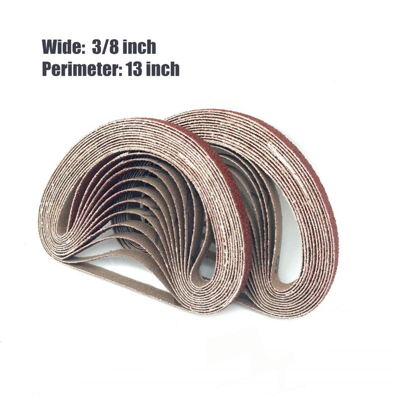 SHUTTLE GENIUS 3/8 Inch x 13 Inch Sanding Belt, 80 Grit Aluminum Oxide Sanding Belts, Premium Sandpaper for Air Belt Sander, 24 Pack(3/8x13in,80 grit) - Image 3